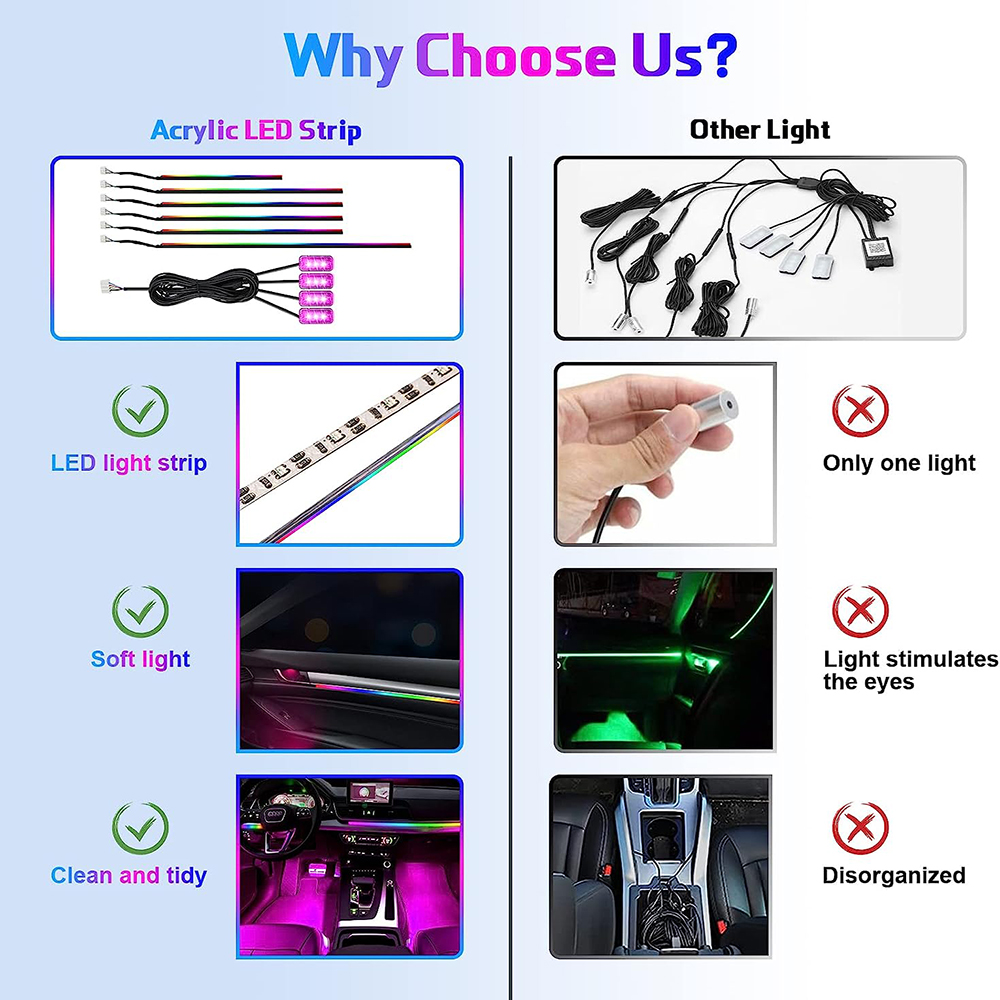 Neon Car Interior Ambient Ligh - Led Ambient Interior Car Lights App Control review and price