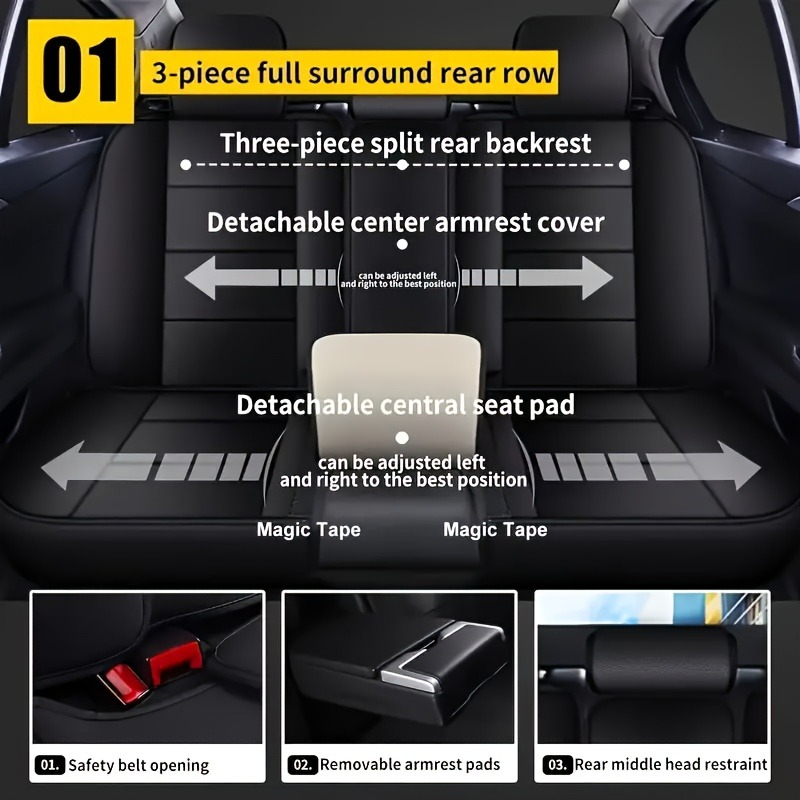For jetour t2 dacia jogger ex3 - Leather Car Seat Covers Full Set Universal review and price